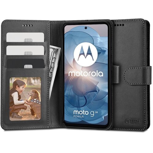 Etui TECH-PROTECT Wallet do Motorola Moto G24/G24 Power/G04 Czarny
