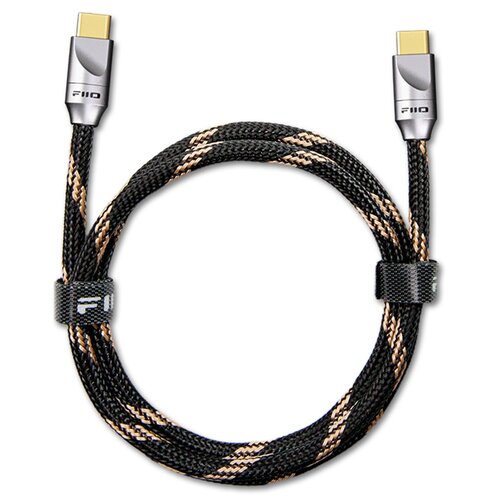 Kabel USB-C - USB-C FIIO LT-TC5M 0.8 m Czarno-złoty