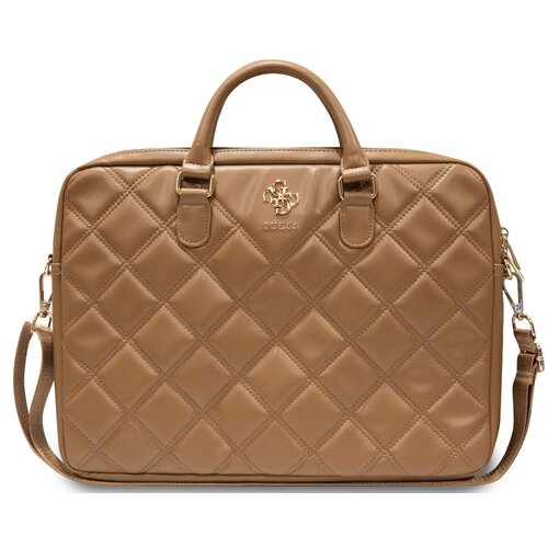 Torba na laptopa GUESS Quilted 4G 16 cali Brązowy