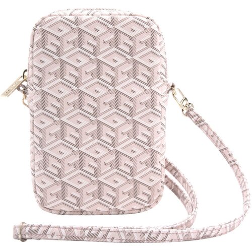 Torebka GUESS Zip GCube Bottom Stripe Różowy