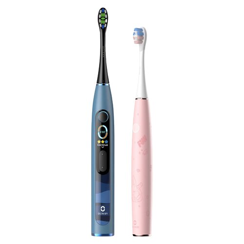 Szczoteczka soniczna OCLEAN X10 Niebieski + Szczoteczka soniczna OCLEAN Kids Różowy