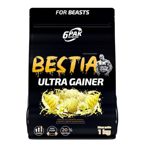 Gainer 6PAK Bestia Ultra Lody waniliowe (1000 g)