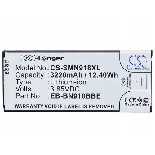 Akumulator CAMERON SINO  CS-SMN918XL 3220 mAh do Samsung Galaxy Note 4