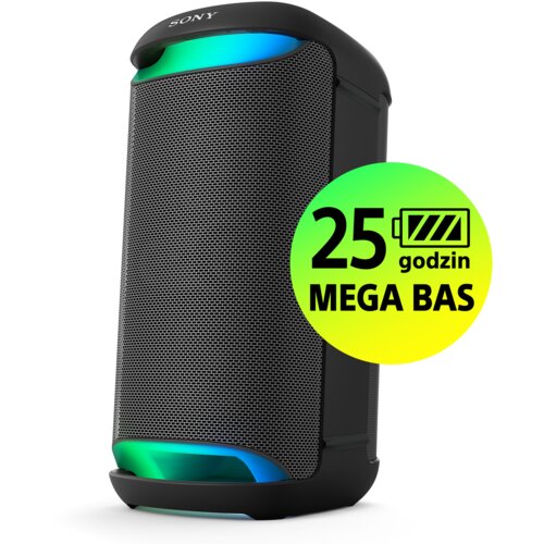 Power Audio SONY SRS-XV500 Bluetooth, Bateria 25 godz. Szybkie ładowanie, Wejście mikrofonowe i gitarowe, IPX4