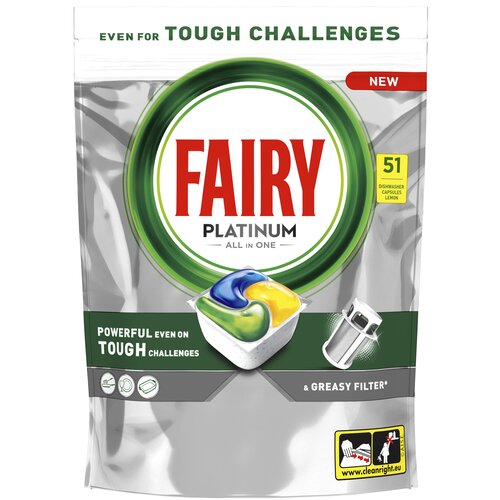 Kapsułki do zmywarki FAIRY Platinum All in One Lemon -  51 szt.
