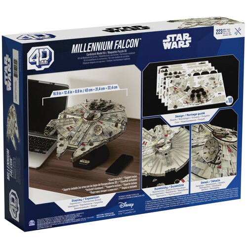 Puzzle 4D SPIN MASTER Build Star Wars Statek Falcon Millennium (223 elementy)
