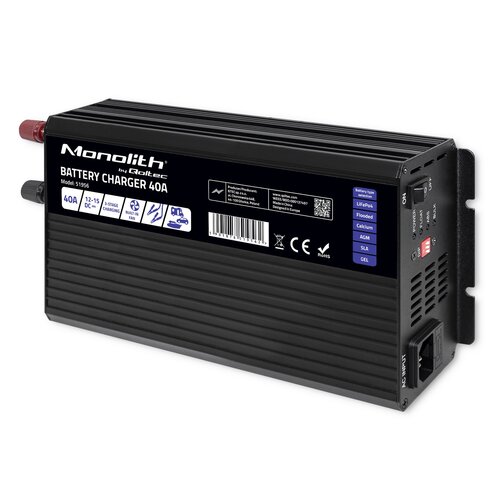 Inteligentna ładowarka QOLTEC Monolith 51956 do akumulatorów LIFEPO4 AGM GEL SLA 40A 12V