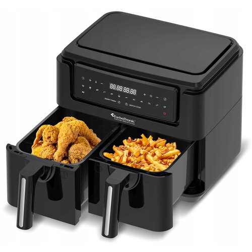 Air Fryer Frytkownica beztłuszczowa TURBOTRONIC TT-AF118 z podwójnym koszem Czarny
