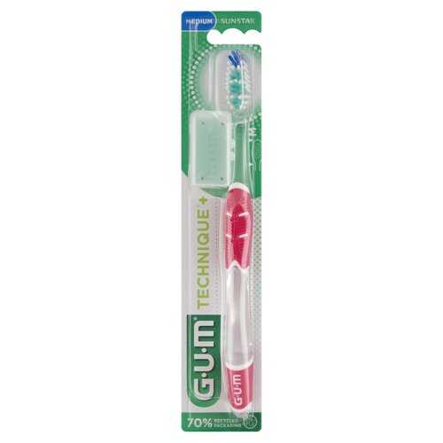 Szczoteczka do zębów SUNSTAR GUM Technique+ Średnia Full Biało-czerwony