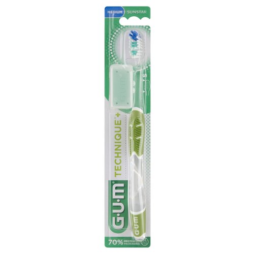 Szczoteczka do zębów SUNSTAR GUM Technique+ Średnia Compact Biało-zielony