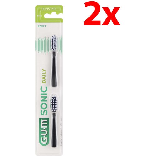 Oryginalna końcówka szczoteczki SUNSTAR GUM Sonic Daily Czarny (2 szt.) (Ultracienkie włosie)