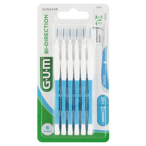 Szczoteczka międzyzębowa SUNSTAR GUM Bi-Direction 0.9 mm (6 sztuk)