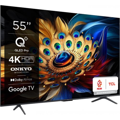 Telewizor TCL 55C655 Pro 55" QLED 4K Google TV Full Array Dolby Vision Dolby Atmos HDMI 2.1