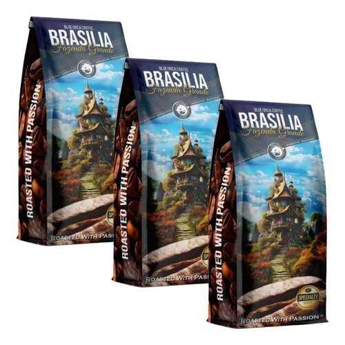 Kawa ziarnista BLUE ORCA COFFEE Brasilia Fazenda Grande (Rzemieślnicza) (Specialty) 3 x 1 kg