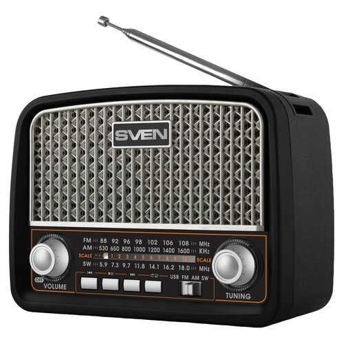 Radio SVEN SRP-555 Analogowe Przenośne Czarno-srebrny