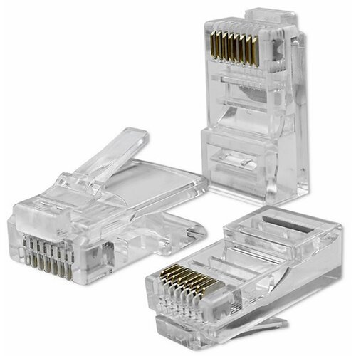 Wtyk QOLTEC 54545 Przelotowy, Kategoria 6, Pozłacane styki (10 szt.)