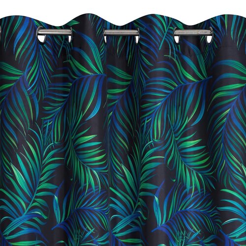 Zasłona EUROFIRANY Design 91 Palms 01 140 x 250 cm Czarny