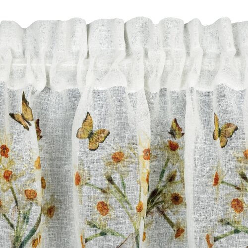 Firana gotowa EUROFIRANY Flora 150 x 30 cm Biało-żółty