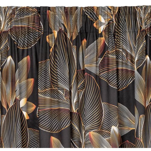 Zasłona EUROFIRANY Larisa 140 x 270 cm Czarno-pomarańczowy