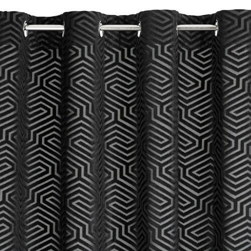 Zasłona EUROFIRANY Inga 140 x 250 cm Czarny