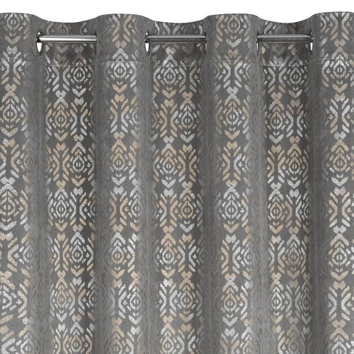 Zasłona EUROFIRANY Laura 140 x 250 cm Stalowo-złoty