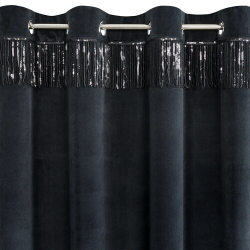 Zasłona EUROFIRANY Jasper 140 x 250 cm Czarny