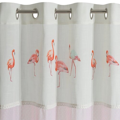 Zasłona EUROFIRANY Flamingo 327136 140 x 250 cm Jasnoróżowo-biały