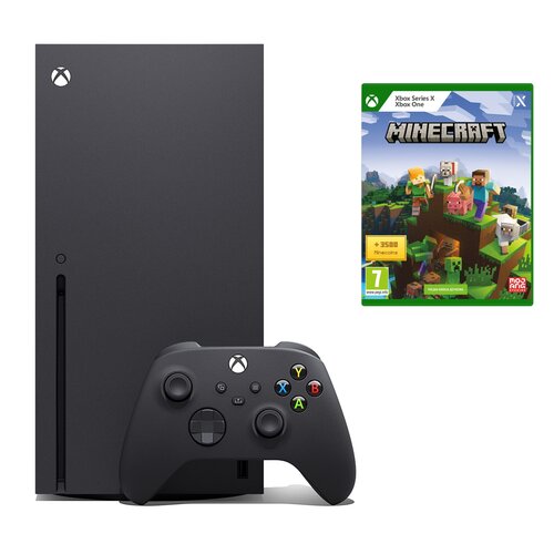 Konsola MICROSOFT XBOX Series X z napędem Blu-ray 4K UHD + Minecraft + 3500 Minecoins Gra XBOX ONE (Kompatybilna z Xbox Series X)