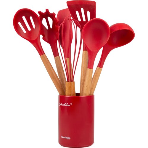 Zestaw przyborów kuchennych VINTAGE CUISINE VC2KUS20RD11CP Czerwony (7 elementów)