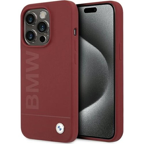 Etui BMW Silicone Big Logo MagSafe do Apple iPhone 15 Pro Czerwony