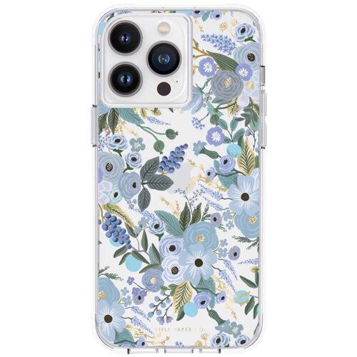 Etui RIFLE PAPER CO. Clear do Apple iPhone 14 Pro Max Niebieski