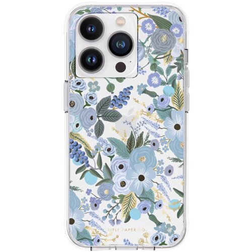 Etui RIFLE PAPER CO. Clear do Apple iPhone 14 Pro Niebieski