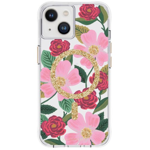 Etui RIFLE PAPER CO. Clear MagSafe do Apple iPhone 13/14 Czerwony