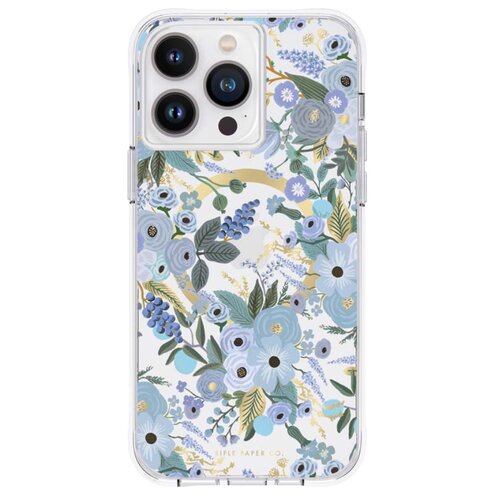 Etui RIFLE PAPER CO. Clear MagSafe do Apple iPhone 14 Pro Max Niebieski