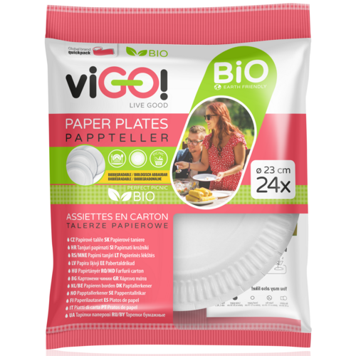 Talerz papierowy VIGO 7312224 23 cm (24 sztuki)