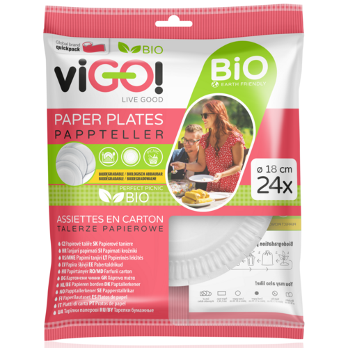 Talerz papierowy VIGO 7312024 18 cm (24 sztuki)