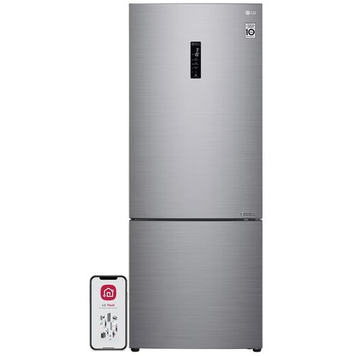 Lodówka LG GBB566PZHMN No Frost 185cm Srebrna NatureFresh Moist Balance Crisper Zdalne sterowanie