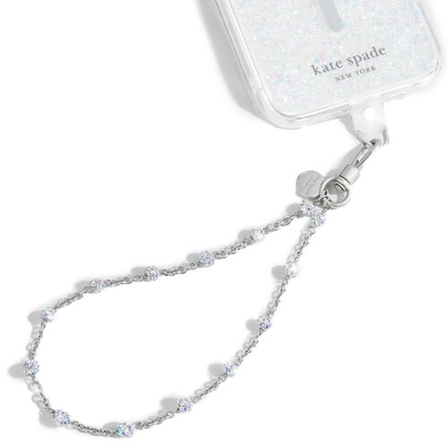 Smycz do telefonu KATE SPADE NEW YORK Universal Phone Charm Wristlet Srebrny