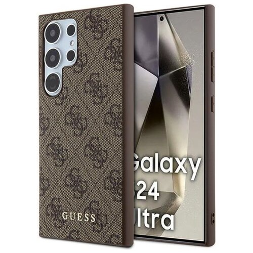 Etui GUESS 4G Metal Gold Logo do Samsung Galaxy S24 Ultra Brązowy