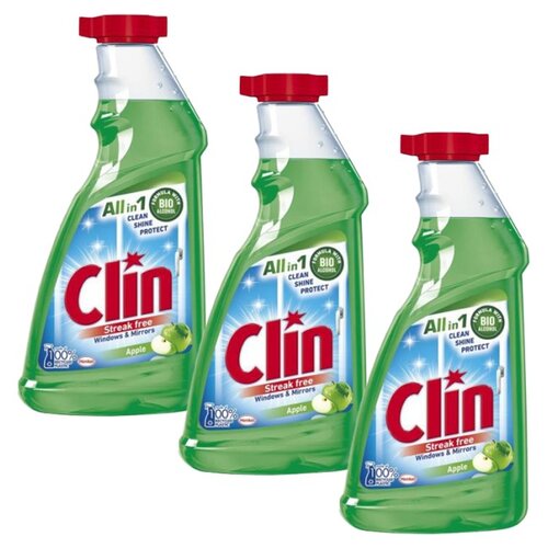 Płyn do mycia szyb CLIN Apple 3 x 500 ml