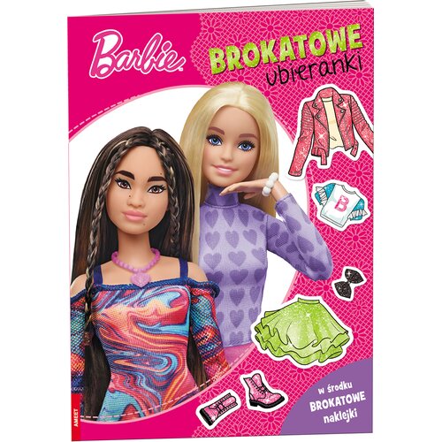 Książka z zadaniami Barbie Brokatowe ubieranki (miękka okładka)