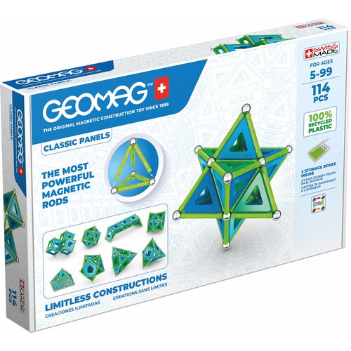 Klocki magnetyczne GEOMAG Classic Panels Recycled GEO-473