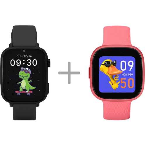 Smartwatch GARETT Kids Nice Pro 4G Czarny + Kids Fit Różowy