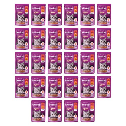 Karma dla kota WHISKAS Duo Wołowina z drobiem 28 x 85 g