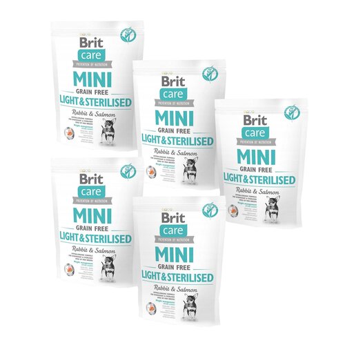 Karma dla psa BRIT Care Mini Light & Sterilised Królik z łososiem 5 x 400 g