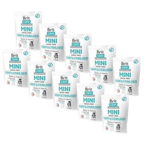 Karma dla psa BRIT Care Mini Light & Sterilised Królik z łososiem 10 x 400 g