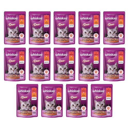 Karma dla kota WHISKAS Duo Wołowina z drobiem 14 x 85 g