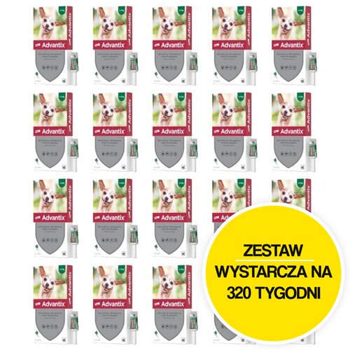 Krople na pchły i kleszcze ELANCO Advantix Spot-on Bardzo małe psy (do 4 kg) 80 x 0.4 ml