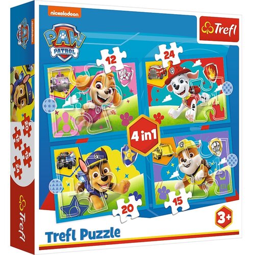 Puzzle TREFL Psi Patrol Biegnące Pieski 4w1 34628 (71 elementów)