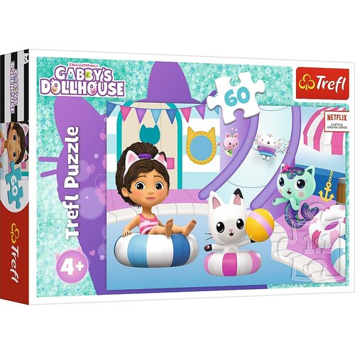 Puzzle TREFL Koci Domek Gabi Gabi na basenie 17393 (60 elementów)